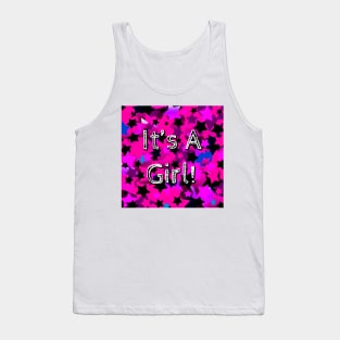 It's A Girl! Hot Pink Stars Tank Top